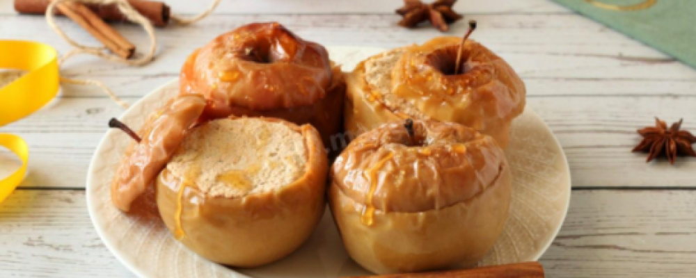 Творожная запеканка в яблоках.