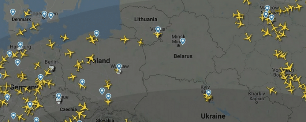 Пустое небо над Беларусью.